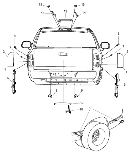 Lamp Tail Stop Backup Diagram for 2AME77347A