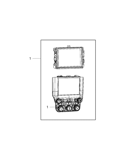 2012 Jeep Patriot Center Stack Upper Display With Ac/Heater Controls Diagram for 68374075AB