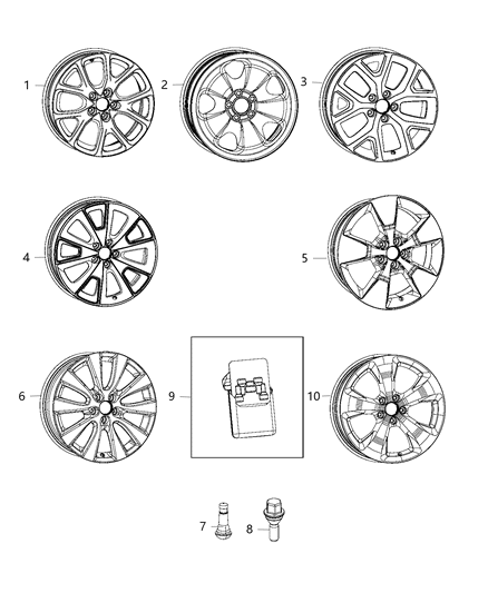 Wheel Aluminum Diagram for 1UT90DD5AA