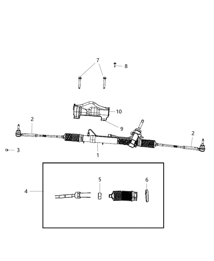 2001 Chrysler 300M Gear Rack And Pinion Diagram for 5006523AC