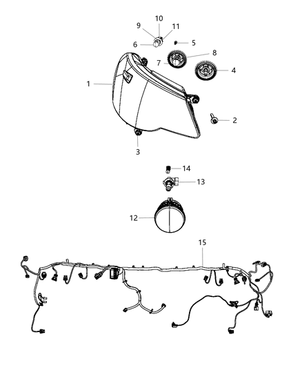 Headlamp Diagram for 68088066AG