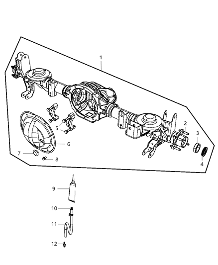 2013 Ram 2500 Housing Rear Axle Diagram for 68046214AA