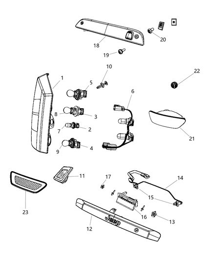 Lamp Tail Stop Turn Sidemarker Diagram for 5116241AH