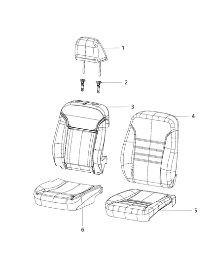2015 Dodge Charger Cover Front Seat Cushion Diagram for 5XZ71DX9AA