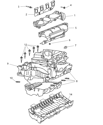 Seal Intake Manifold Diagram for 53032382AA