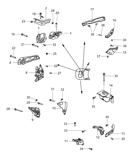 Collar Structural Oil Pan To Transmission Diagram for 4792251AC