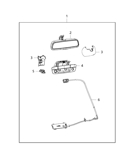Mirror Inside Rearview Diagram for 68104884AA