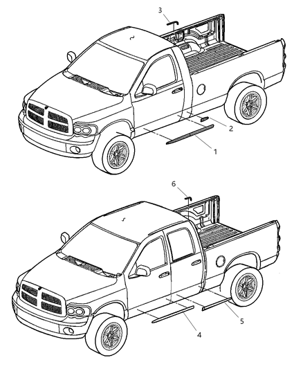 Molding Rear Door Diagram for 5HC44WS2AA