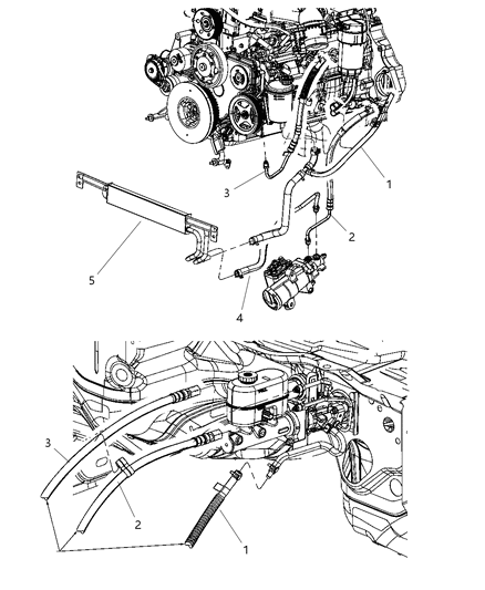 2008 Dodge Ram 3500 Hose Power Steering Return Diagram for 52113125AE