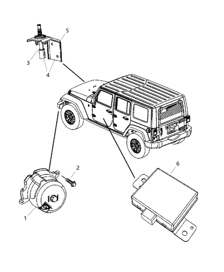 Bracket Hood Switch Diagram for 5026202AA