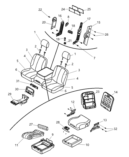 2008 Dodge Sprinter 2500 Lid Storage Bin Diagram for 1QA101D3AA