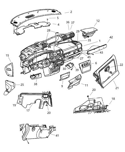 Air Bag Passenger, Passenger Side Diagram for RD43WL8AL