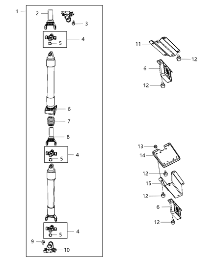 2010 Jeep Liberty Universal Joint Kit Diagram for GR003521AB