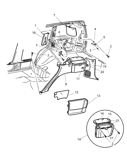 2022 Jeep Grand Cherokee Clip Molding Diagram for 6505675AA