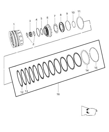 1993 Dodge B250 Snap Ring Diagram for 52107950AA