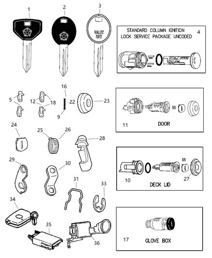 Transmitter Keyless Entry Diagram for 4602268AA
