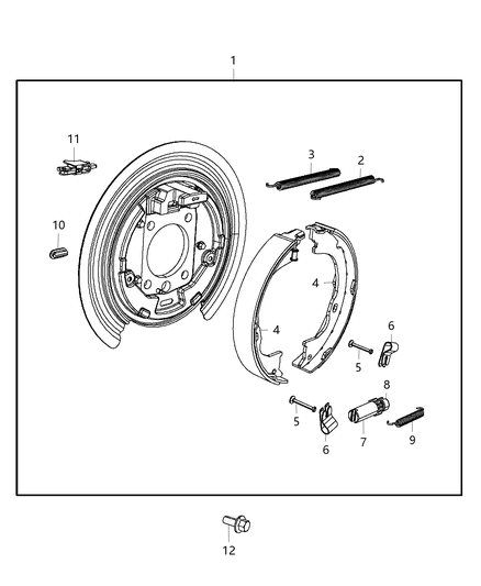 Adjuster Parking Brake Diagram for 68517040AA