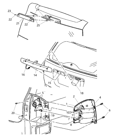 Lamp Liftgate Center High Mounted Stop Lamp Diagram for 5116236AB