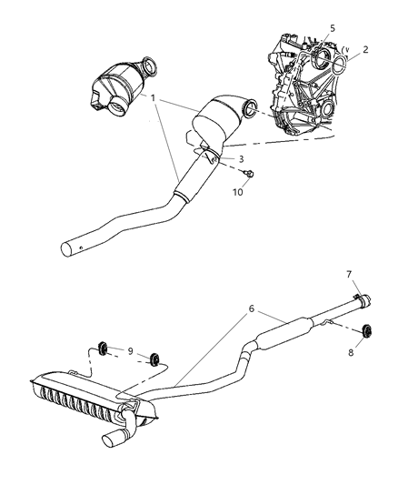 2002 Jeep Grand Cherokee Bracket Exhaust Particulate Filter Diagram for 5105907AA