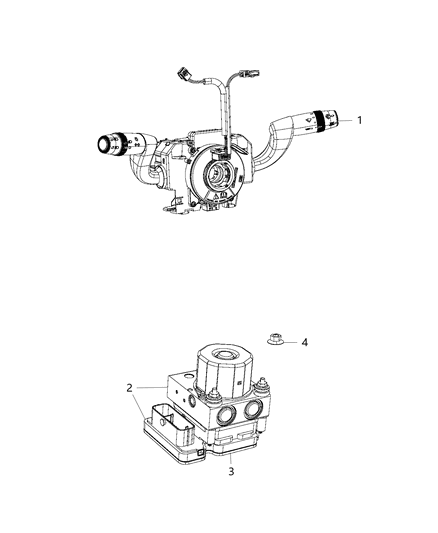 2016 Ram ProMaster 1500 Hydraulic Control Unit Anti-Lock Brake System Diagram for 68311903AA