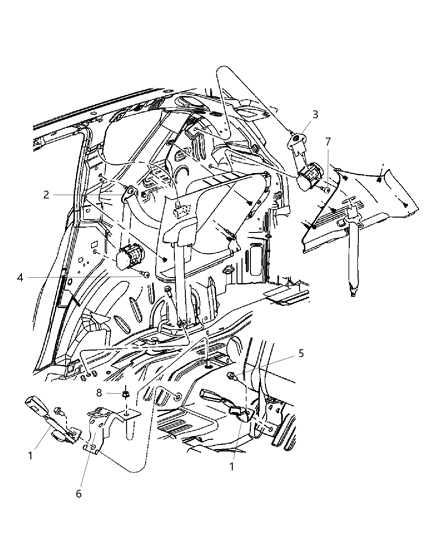 Seat Belt Rear Outer Diagram for 1GE74XDVAB