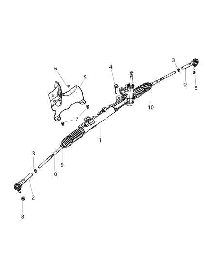 Gear Rack And Pinion Diagram for 68140626AD