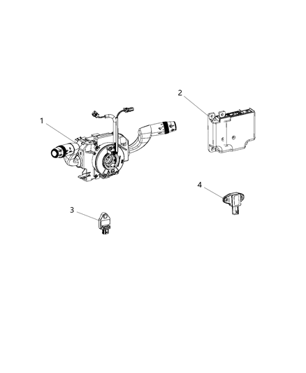 1987 Jeep Comanche Module Steering Control Diagram for 5XY75LXHAA