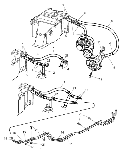 Connector Heater Hose "Y" Type Diagram for 5012932AA