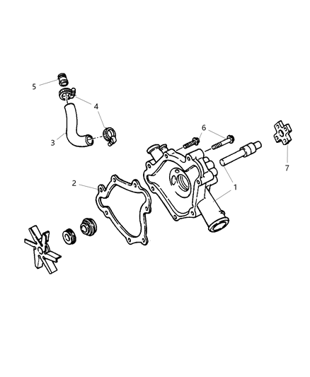 2020 Ram 3500 Pump Water Diagram for 53021018AB