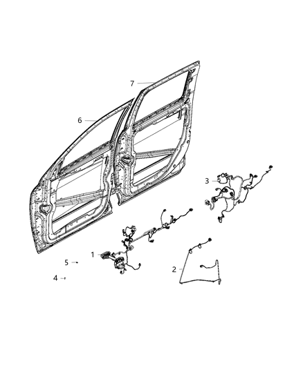 1990 Dodge Spirit Wiring Front Door Diagram for 68365300AB