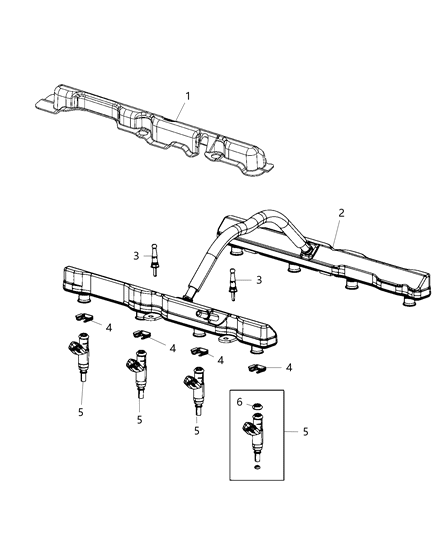 Cover Fuel Rail Diagram for 5038527AA