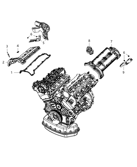 2015 Jeep Wrangler Cover Cylinder Head Left Diagram for 68147539AA