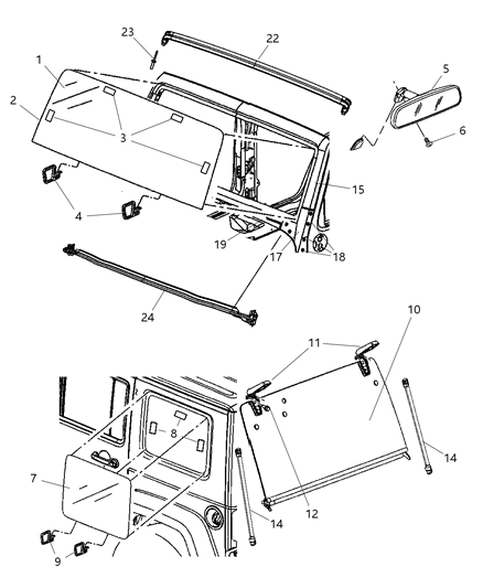 Reinforcement Windshield Diagram for 55395578AA