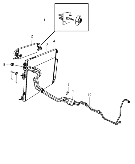 Hose And Tube Transmission Oil Cooler Pressure And Return Diagram for 5181888AB