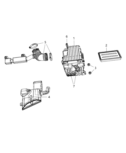 2009 Dodge Journey Hose Clean Air Diagram for 4891895AA
