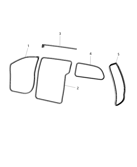 Weatherstrip Liftgate Opening Diagram for 5054274AE
