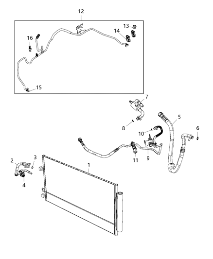 2017 Jeep Compass Condenser A/C Diagram for 68248149AA