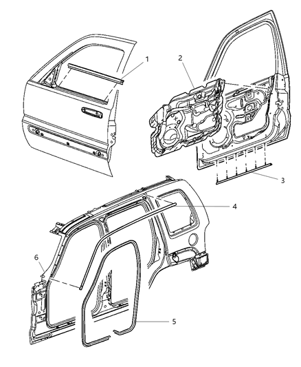 Seal A - Pillar Blocker Extension, Door Mounted Diagram for 55360256AC