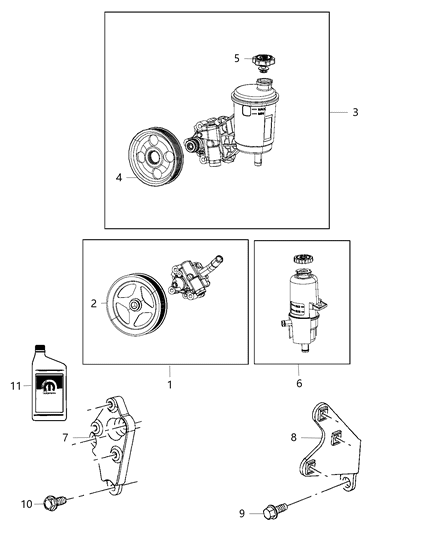 Fluid Automatic Transmission ATF +4 Quart Steering Fluid Diagram for 5013457AA