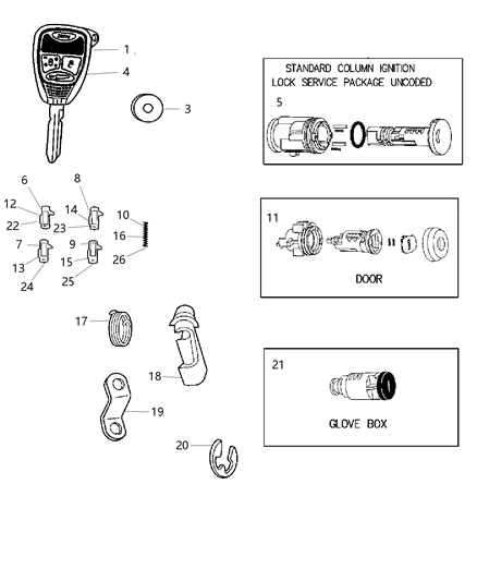 Key Blank With Transmitter Diagram for 68003389AA