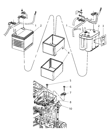 1993 Dodge D250 Battery Storage Diagram for BB086525AA