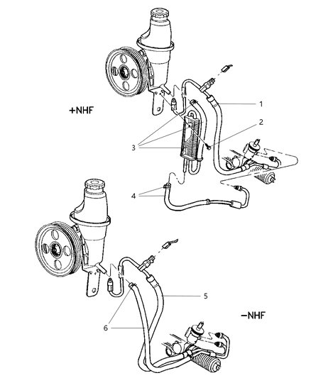 1994 Dodge Caravan Hose And Cooler Power Steering Diagram for 52106736AD