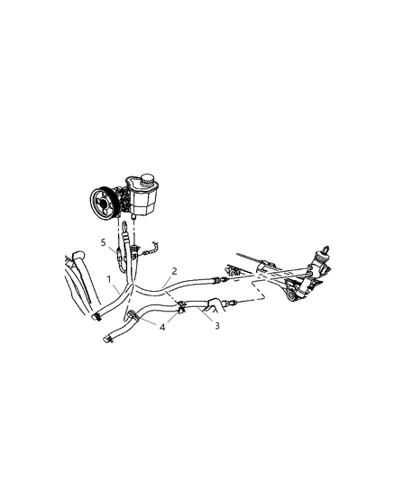 Hose Power Steering Return Diagram for 52113548AA