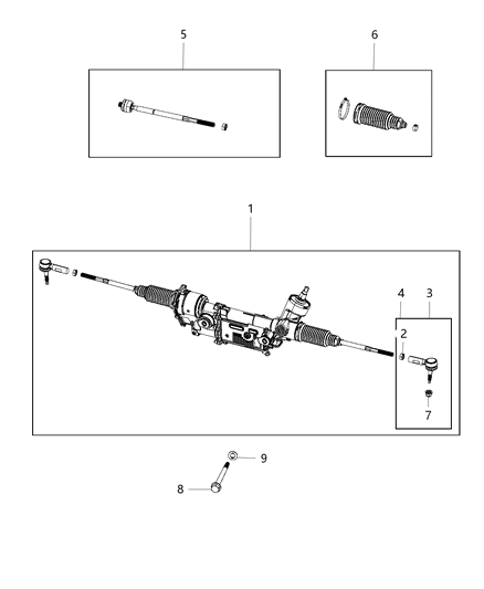 Gear Rack And Pinion Electric Diagram for 68419897AB