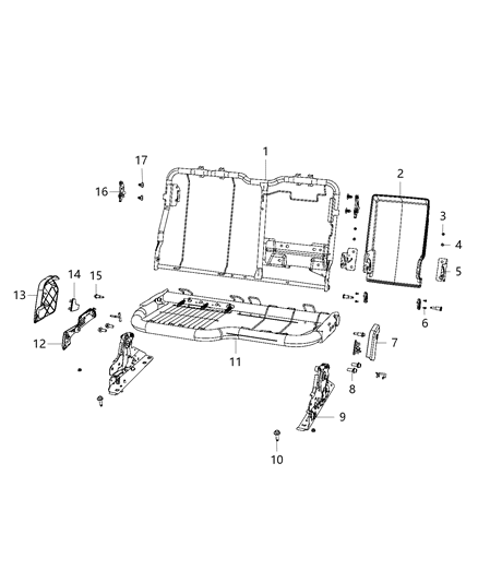 2012 Jeep Patriot Cover Seat Track Inner Diagram for 1NN47LU7AA