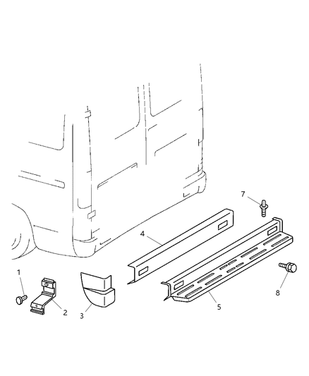 2005 Dodge Sprinter 2500 Bumper Step Diagram for 5104132AA