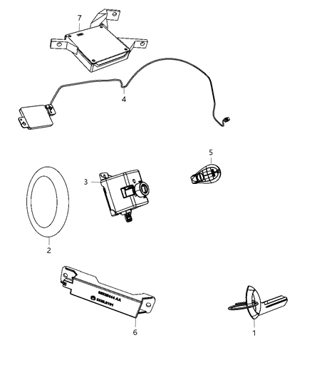 Transmitter Integrated Key Fob Diagram for 56046733AB