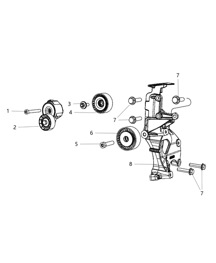 Bolt Hexagon Flange Head M10X1.25X45.00 Diagram for 6106267AA