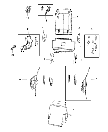 Shield Seat Inboard Assembly with Inner & Outer Shields Diagram for 5RT65PD2AB