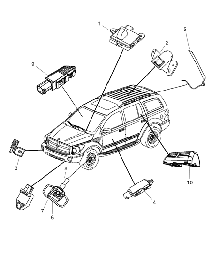 2009 Dodge Durango Sensor Infrared Diagram for 55056301AB
